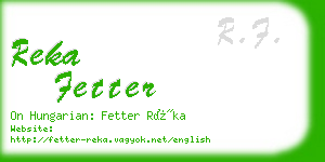 reka fetter business card